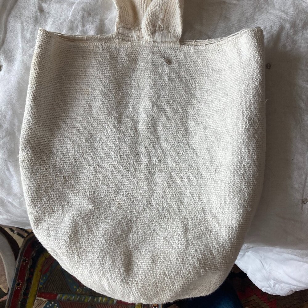 Dosa White Cotton Hand Woven Bag